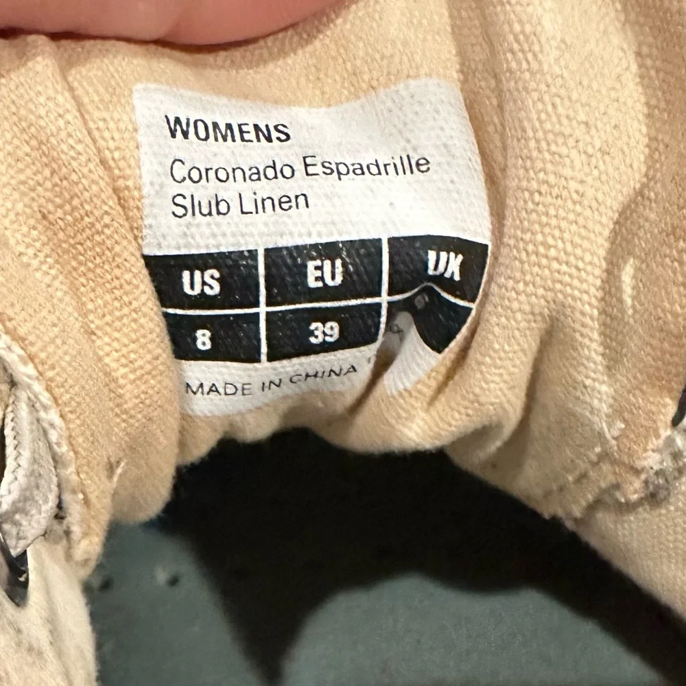 SeaVees Lace-up Coronado Natural Slub Linen Cream Espadrille Casual Sneakers 8